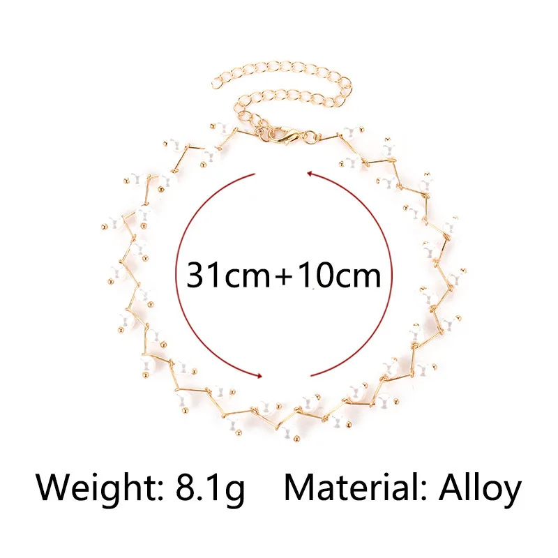 

Fashion Simulated Pearl Choker Necklace 2020 Korean Style Statement Necklaces For Women Clavicle Chain Bridal Accessories