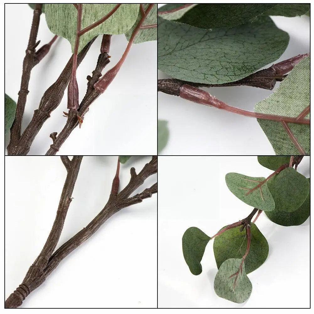 

Artificial Eucalyptus Leaves Branch Retro Eucalyptus Leaf For Home Decor Wedding Plants Faux Fabric Foliage Room Decoration W7N5