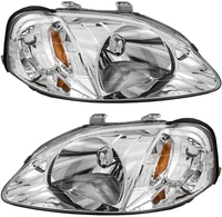 sulinso 2pcs headlights headlamps driver and passenger replacements for 99 00 honda civic 33151 s01 a0233101 s01 a02