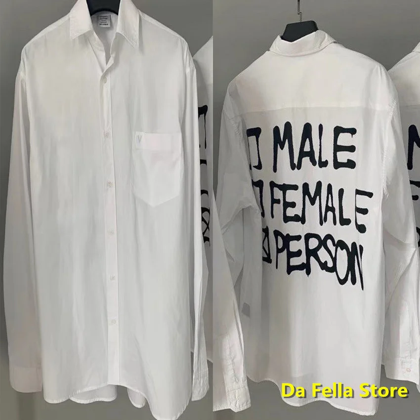 

Oversize Vetements Shirts 2021 Men Women No Person Vetements Shirt Pocket V-shaped embroidery VTM Blouse VTM Long Sleeve