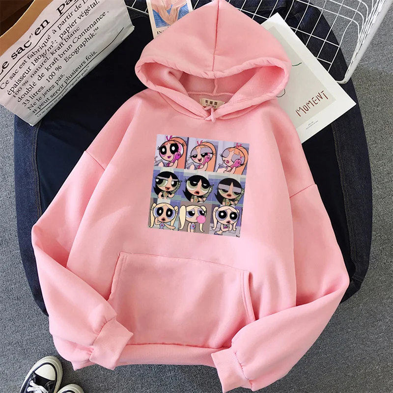 

2020 Fashion Harajuku Winter Hoodie Women Loose Korean Style Sweatshirt Autumn Streetwear Flower Printing Hoodies Pullovers