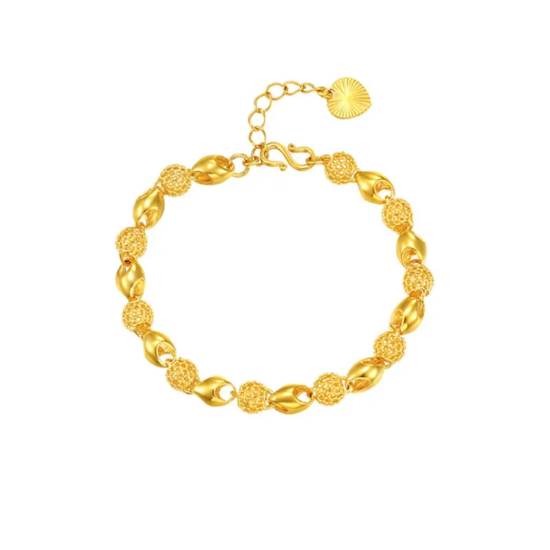 

YEYULIN Gold Color Bracelet Bangle for Women,24K Plating Ball Beads Bracelet Fashion Gold Bracelet Women Girl Bracelet