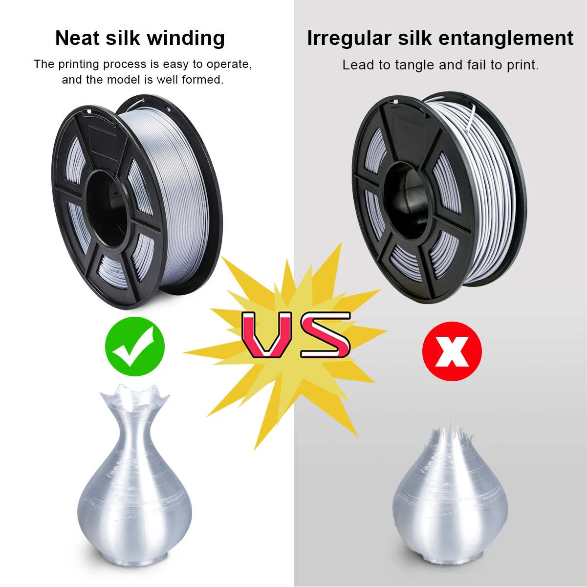 PLA Filament 1.75mm 1kg Grey SILK 3d printer filament sublimation blanks With friendly material For Business DIY