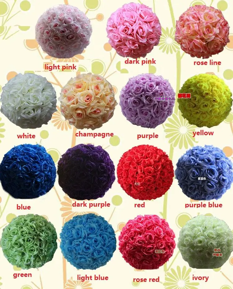 

16 Inch 40 cm Wedding silk Pomander Kissing Ball flower ball decorate artificial flower for wedding garden market decoration