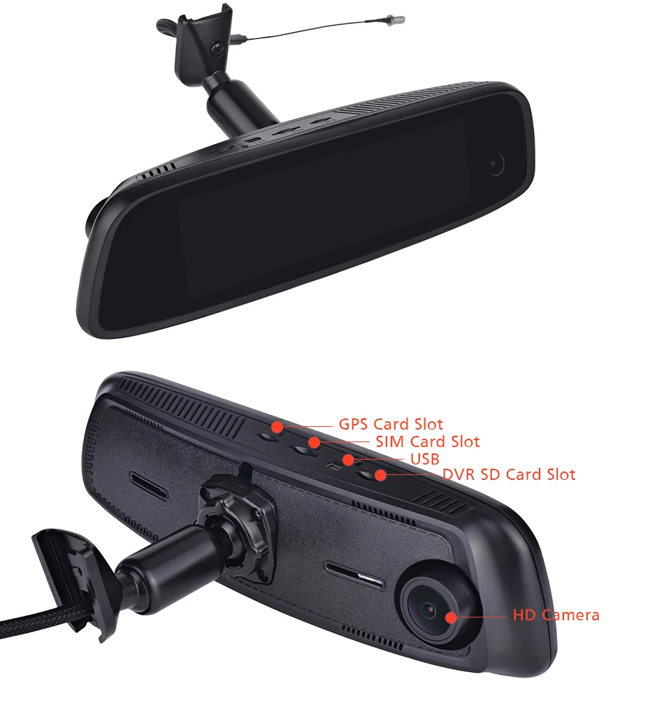 Bluavido 3 камеры 4G Android 8 &quotIPS автомобильный зеркальный видеорегистратор GPS ADAS 2 Гб ОЗУ