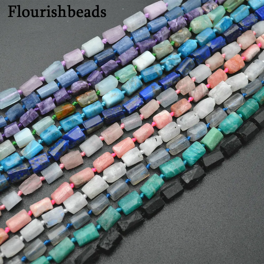 

Natural Gemstones Cylinder Tube Stone Beads ( Tourmaline / Morganite / Charoite / Kyanite / Labradorite / Moonstone )