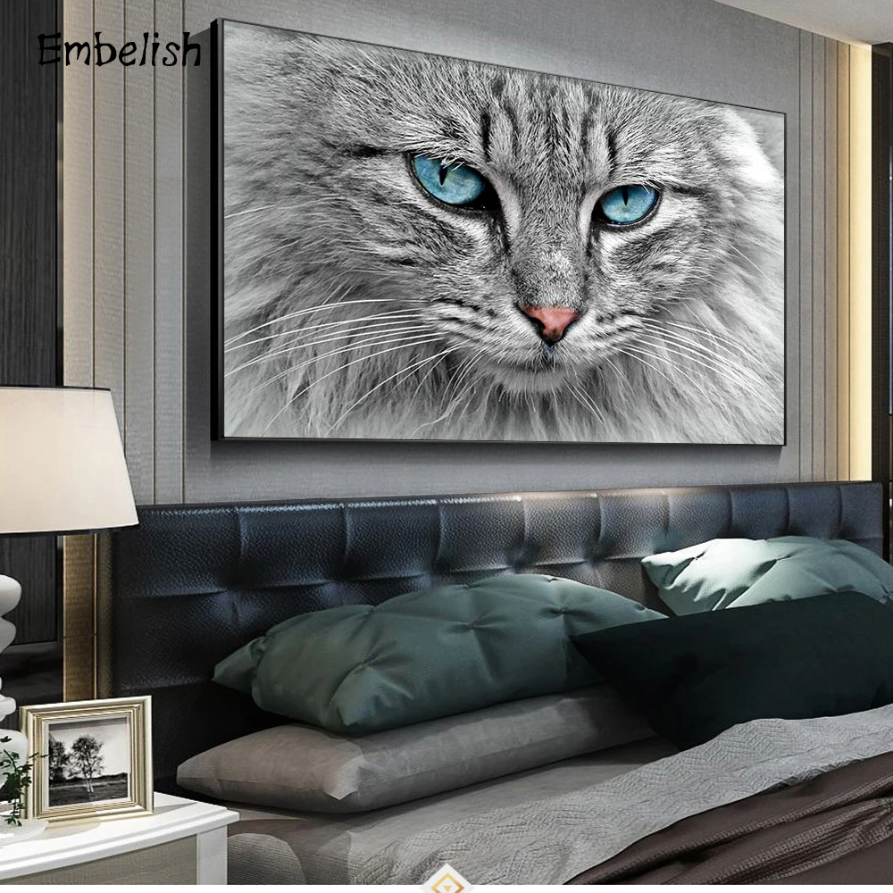 

Embelish 1 Pieces Modern Home Decor Animals Posters For Living Room Pet Cat Wall Pictures HD Print On Canvas Paintings Artworks