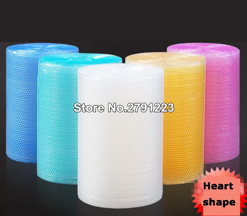 

20cmx5m Pink Heart-shape mini Air Bubble Roll Party Favors And Gifts Packing Foam Roll Wedding Decoration Emballage Bulle Warp