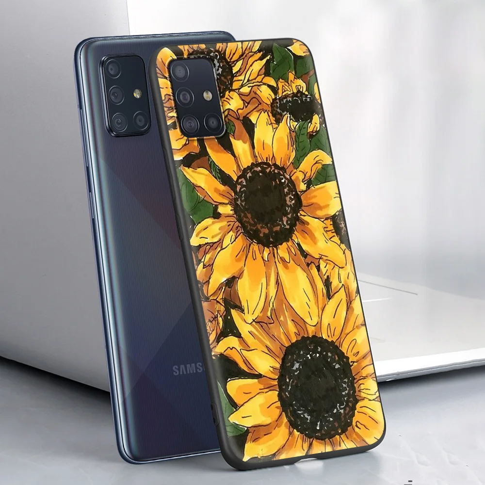 

Sunflower Phone Accessories Case for Samsung Galaxy A12S A12 A02S A51 A71 A52 A41 A01 A11 5G Luxury Soft Cover