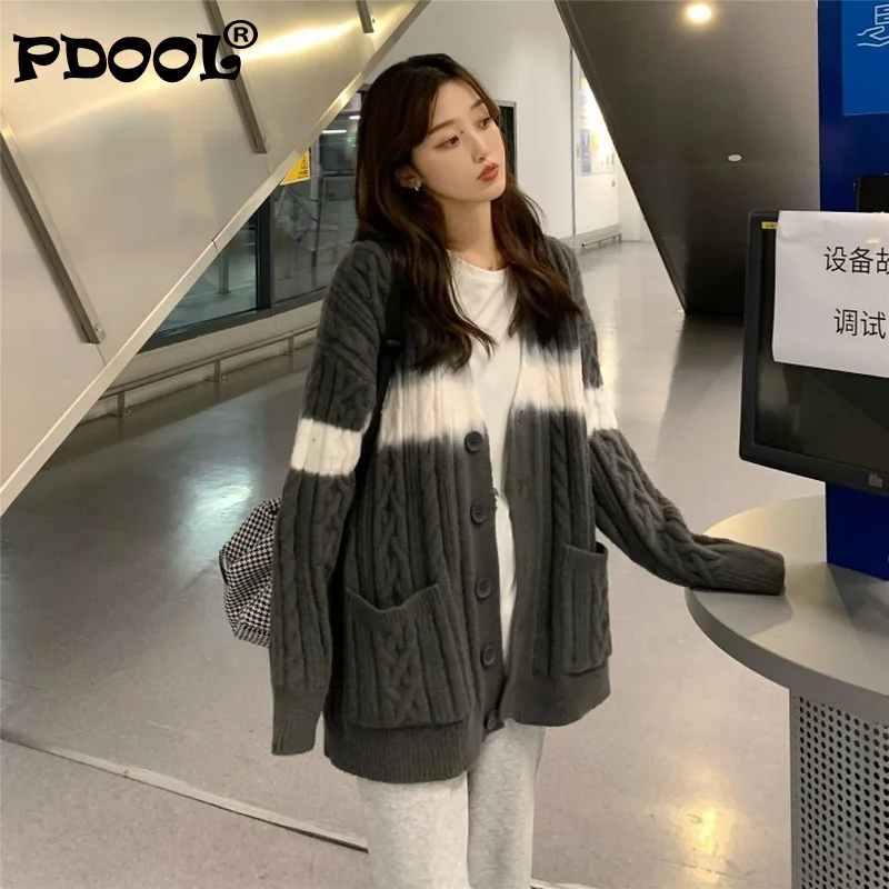 Осень 2021 корейский вязаный кардиган с подвеской Женский Свободный Повседневный
