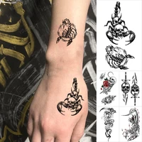 scorpion skull transfer tattoo sticker male cross viper rose realistic waterproof flash fake tatto wrist woman