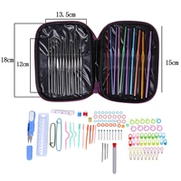 100 piece knitting tool set aluminum crochet hooks set yarn knitting needles sewing tools kit easy to carry home textile product