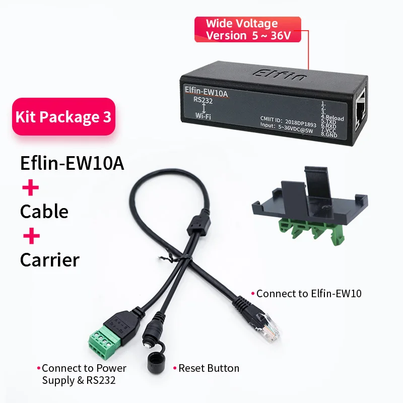 Серийный Порты и разъёмы RS232 Wi Fi устройство Серверный модуль Elfin EW10 Поддержка TCP/IP