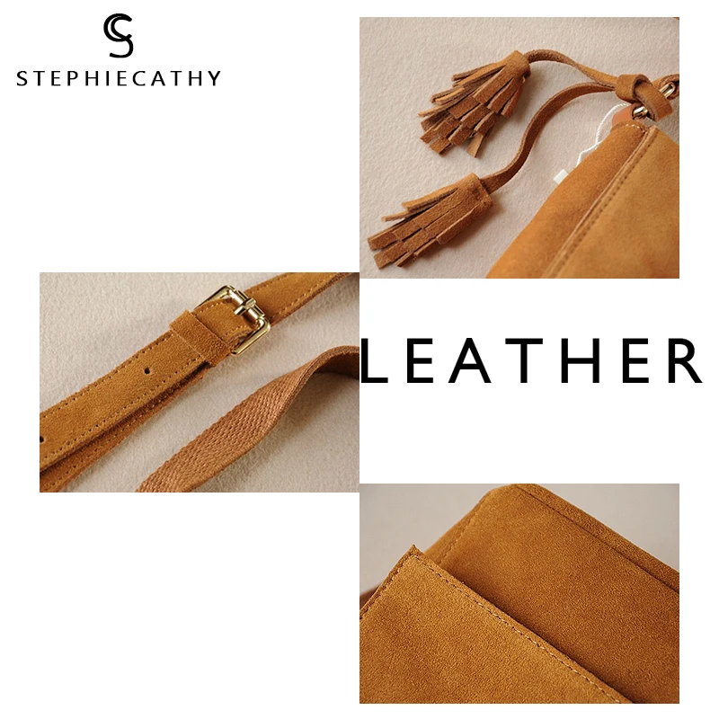 SC натуральная коровья кожа женские сумки-мессенджеры модная сумка с кисточками