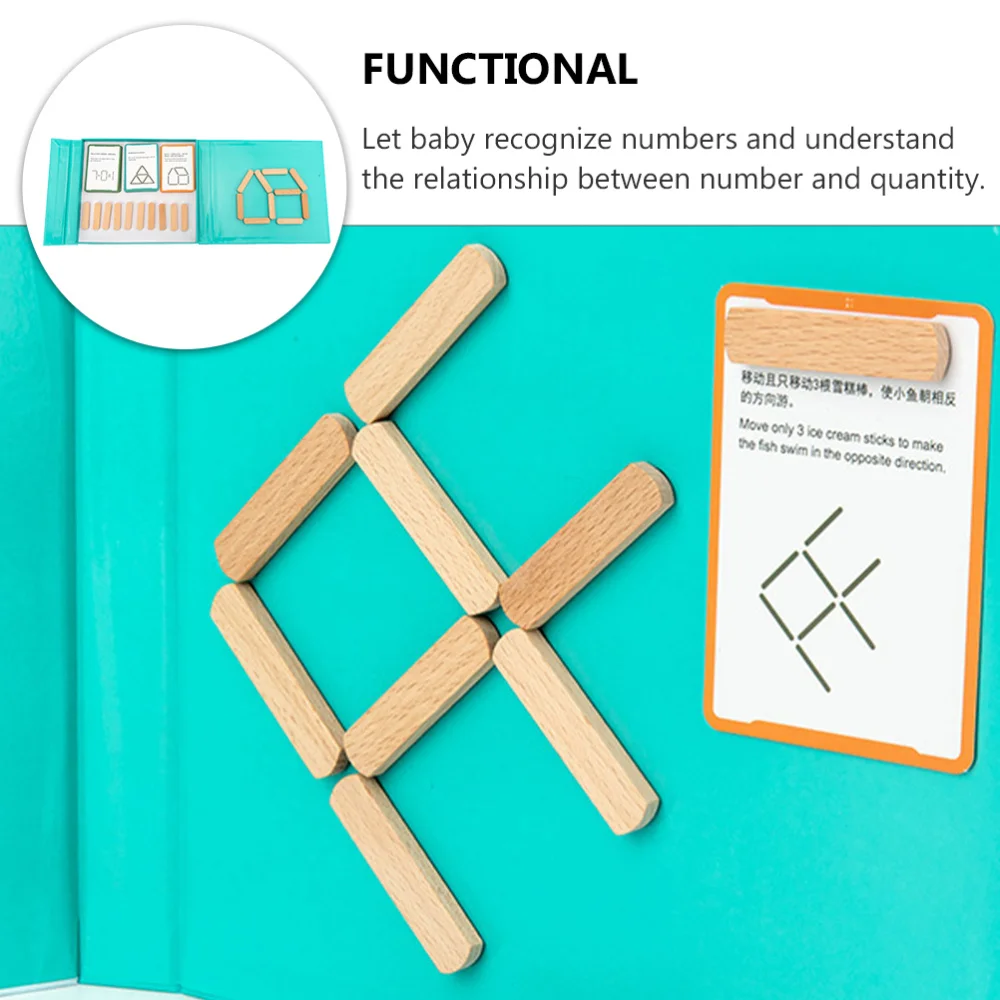

1 Box Wooden Magnetic Ice Cream Sticks Children's Thinking Logic Training Toys