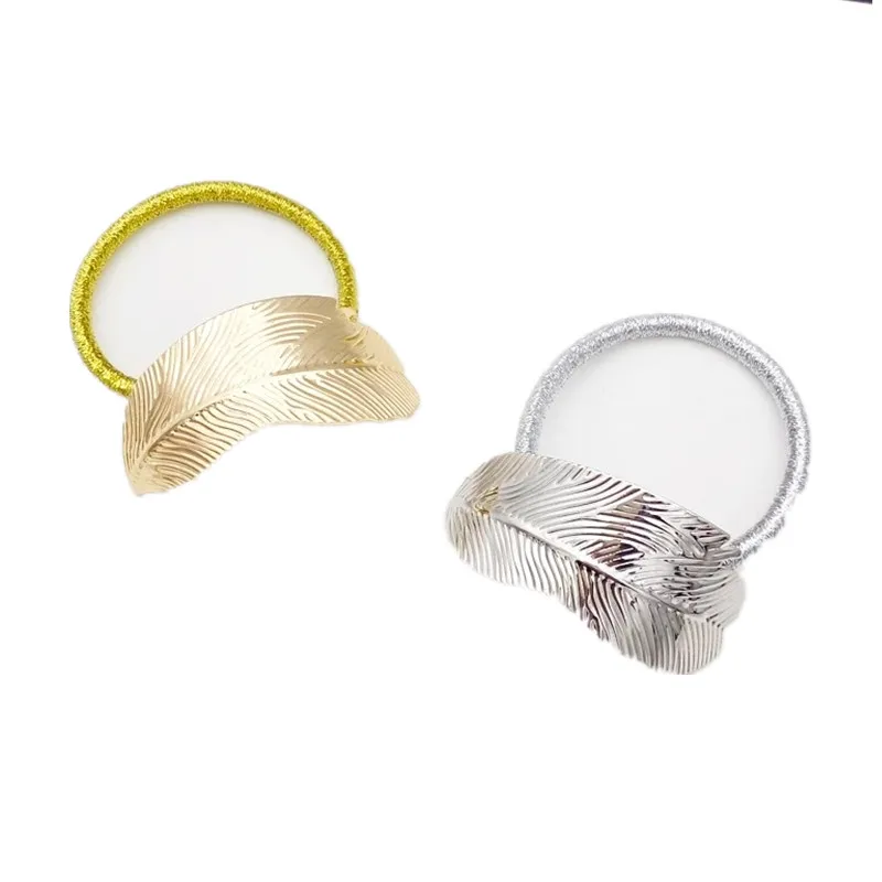

Korean version of the new alloy thin leaf hair ring head rope rubber band retro leaf head flower headdress hair ornaments