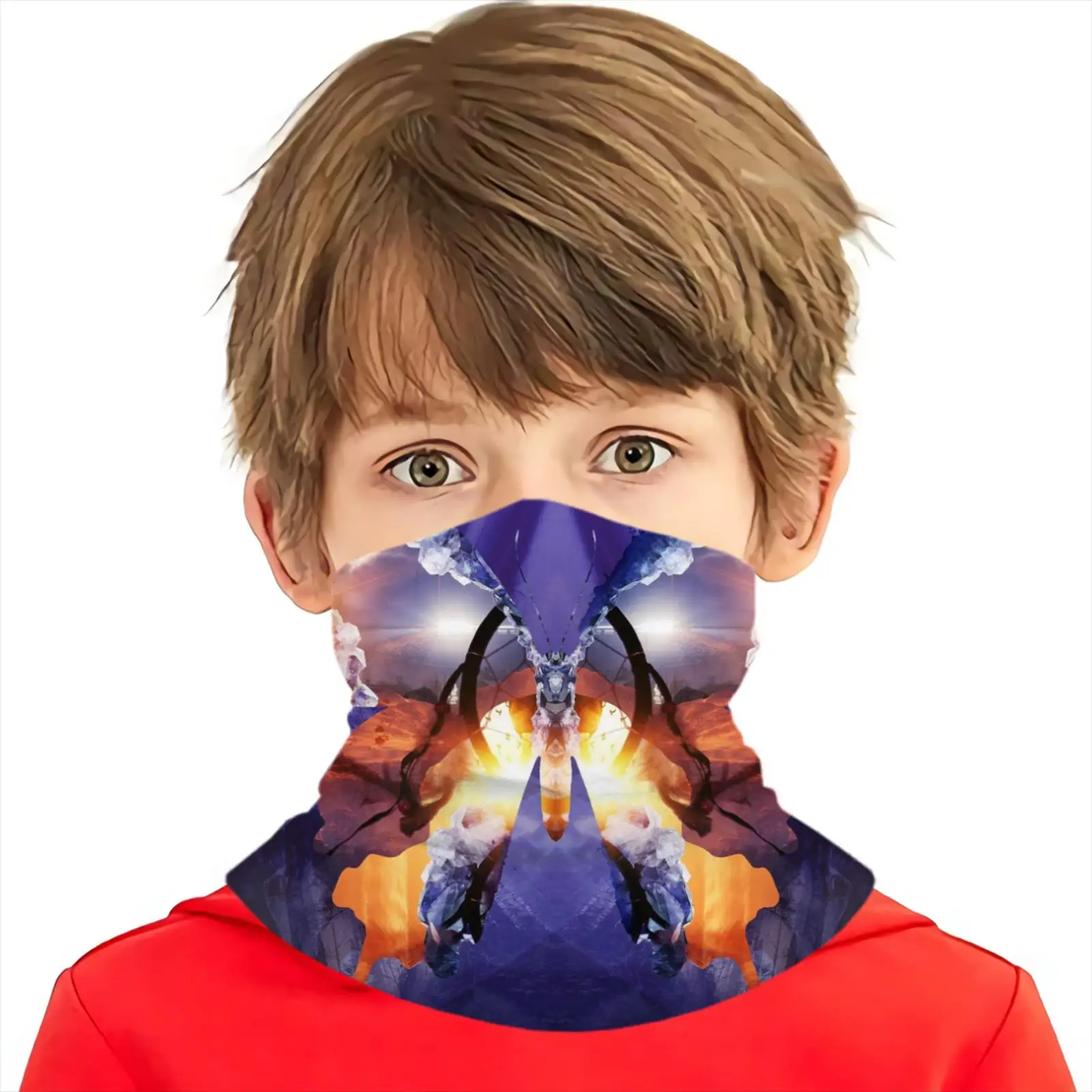 Children Print Colorful Butterfly Winter Warm Scarf Outdoor Sports Party Multi-functional Brand Headscarf for Women