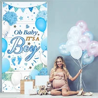 baby shower decorations welcome it is a boy sign banner door cover blue photo backdrop for baby shower party supplies