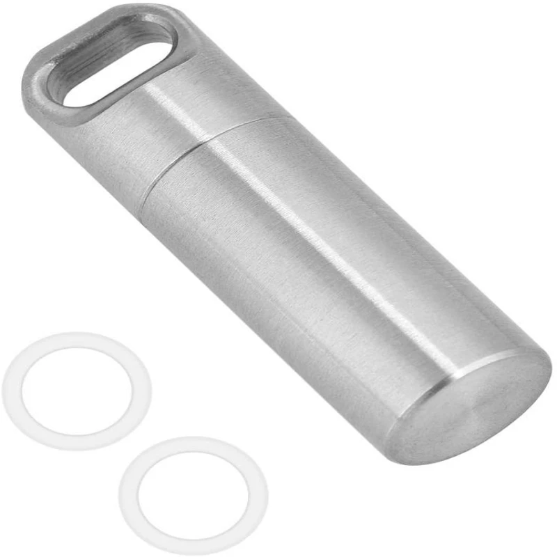 

Outdoor sealed waterproof pill Cases capsule portable first aid Mini Travel Stainless Steel warehouse field medicine storage