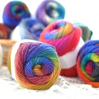 100 wool yarn rainbow color for hand knitting crochet hand woven thickness woolen yarn crocheting shawl thread 50gball