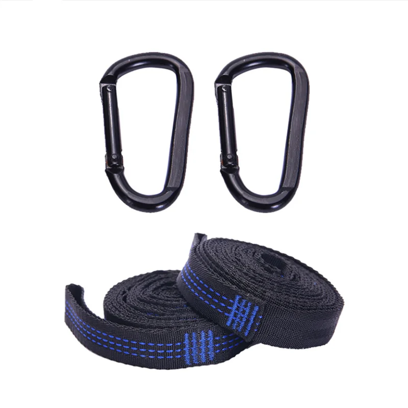 

Adjustable 2pcs Hammock Strap Aerial 200cm Hanging Spare Part Load Portable Outdoor Camping Hammock Belt with Mosquito