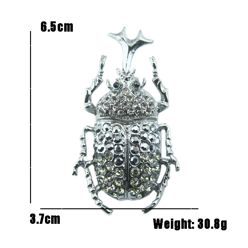 Rhao серая брошь в виде жука Стразы мужской персонализированный креативный