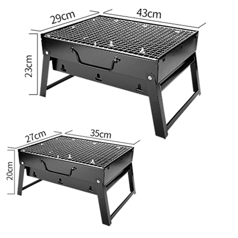 Складной портативный гриль для барбекю кухонная посуда черный цвет угольные