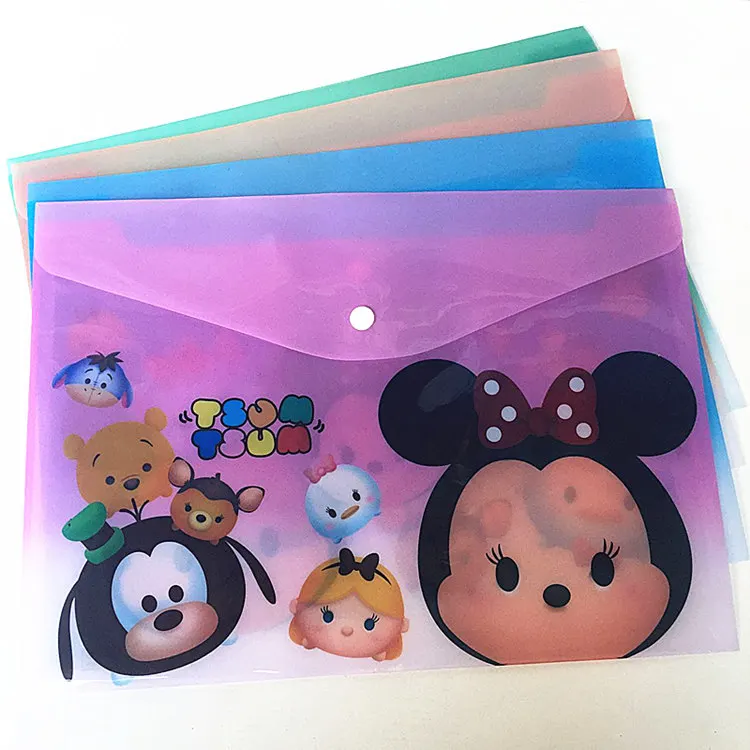 Disney Mickey Minnie cartoon file bag Mickey Mouse cute stationery office School supplies student file folder A4