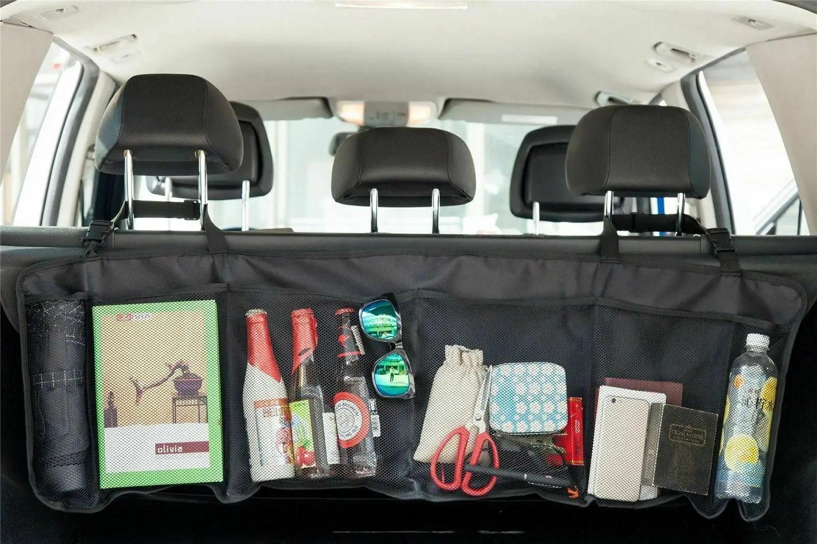 

Карманный органайзер Vinsani, сетчатая черная подвесная карманная сумка для хранения в автомобиле