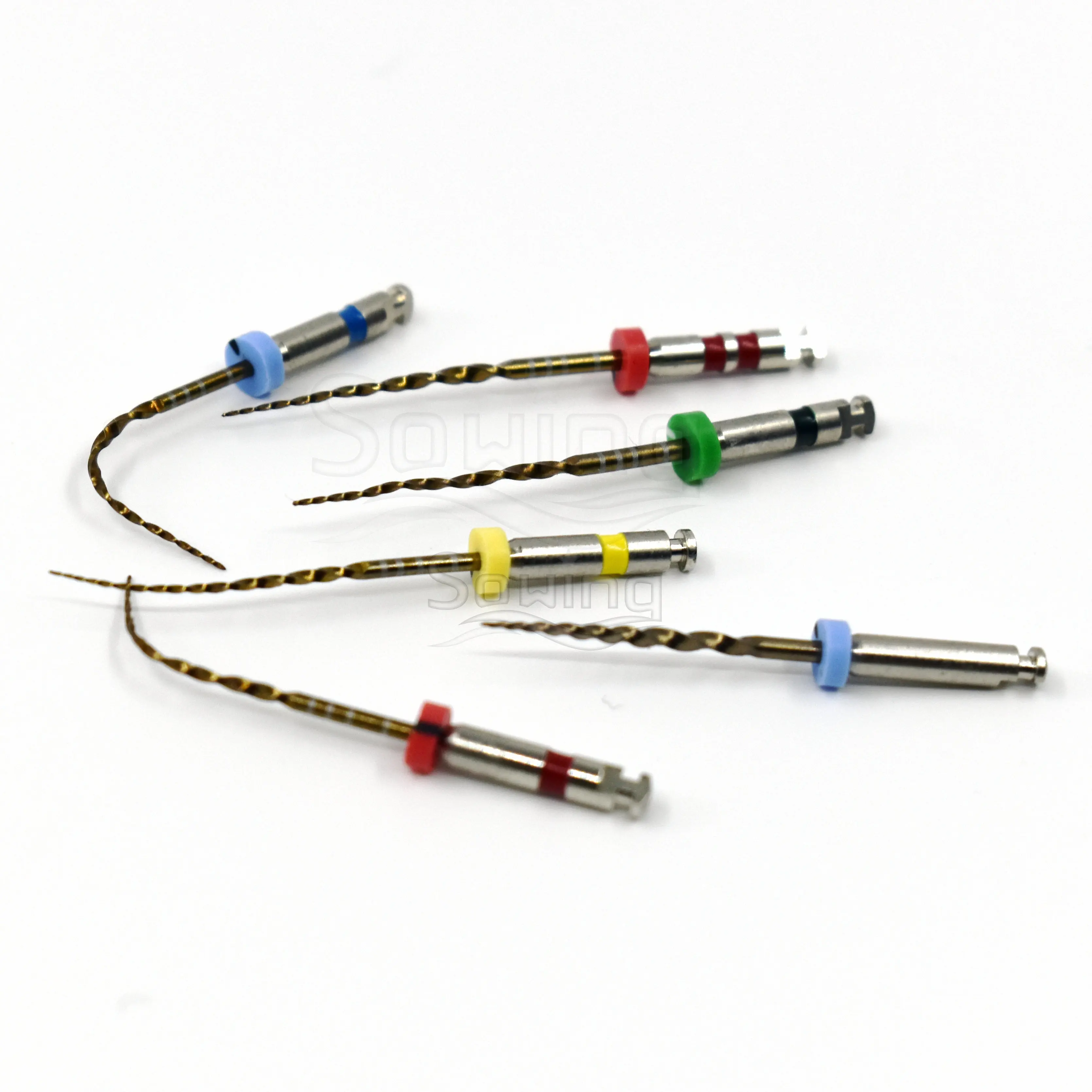 

Dentistry Materials Endo Rotary Files 25mm Flexible Files Golden Color With Heat Activation Files 04 06 Taper Files For Dentists