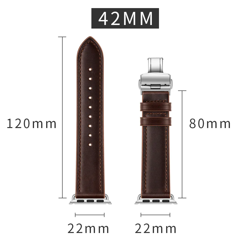 

Leather Bracelet Strap for Apple Watch SE Band Series 6 5 4 3 2 Oil wax Leather Wristband Belt for iWatch 40mm 44mm 38mm 42mm
