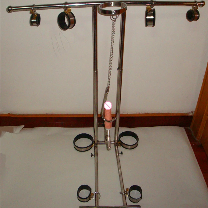 Большие колени из нержавеющей стали регулируемый размер воротник наручники