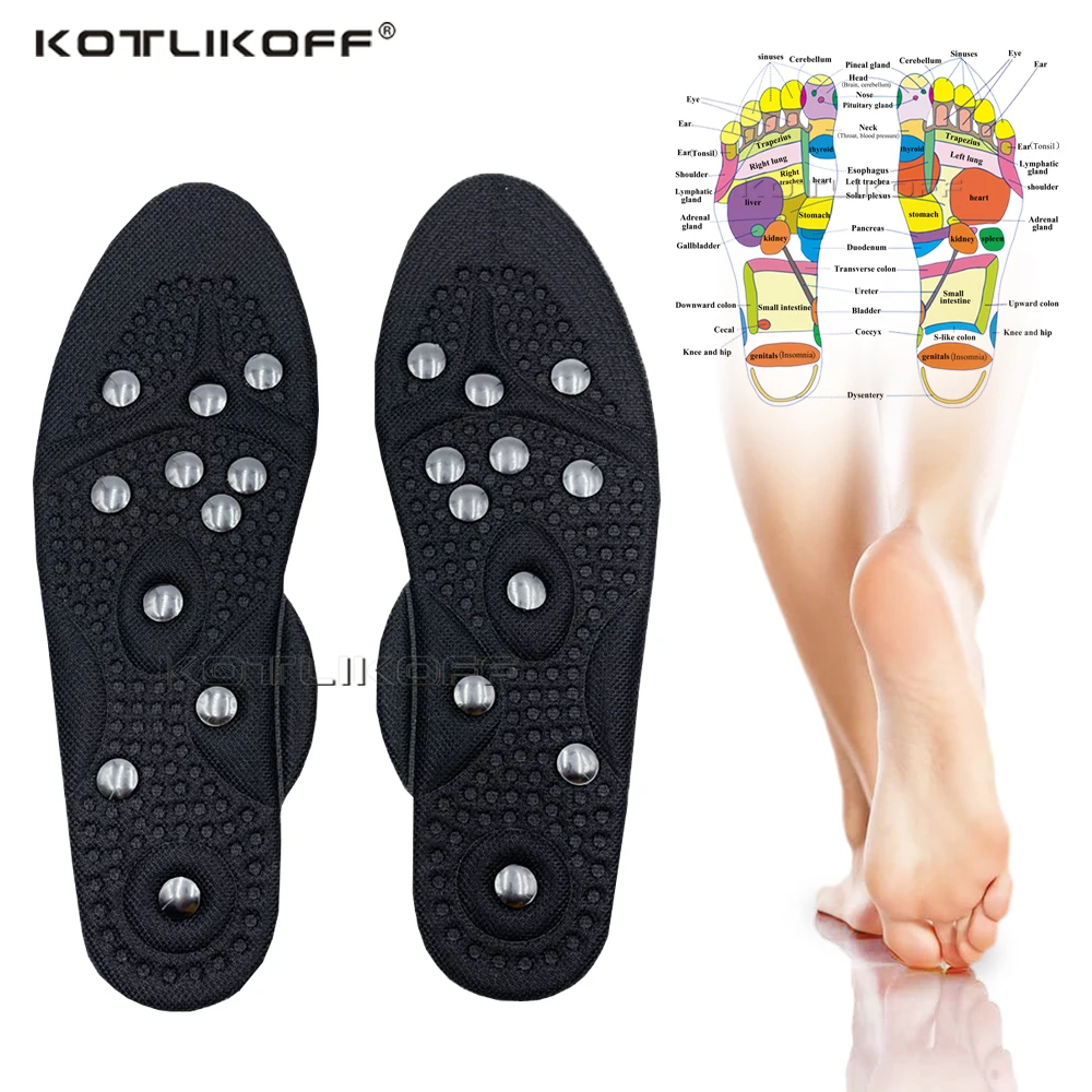 

KOTLIKOFF Foot Massage Insoles Magnetic Insole Physiotherapy Therapy Acupressure Shoe Pads Slimming Insoles for Weight Loss