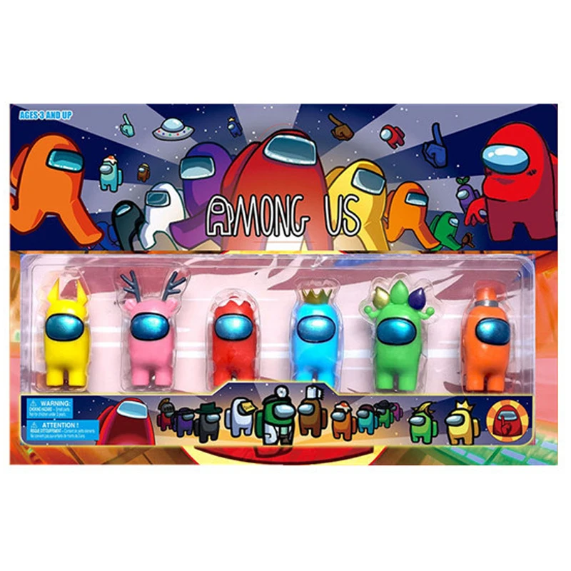 

Random 6 Pcs/set Among Us Blind Box Game Dolls Surprise 7-9Cm Kawayi Collection Models Action Figure Keychain Adult Kids Toys