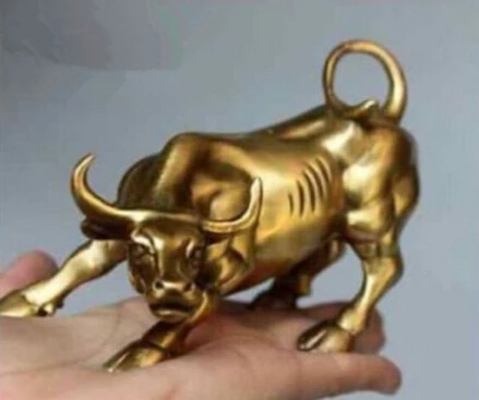 Copper Brass CHINESE crafts Asian Exquisite Chinese Handmade Fierce Bull OX Statue