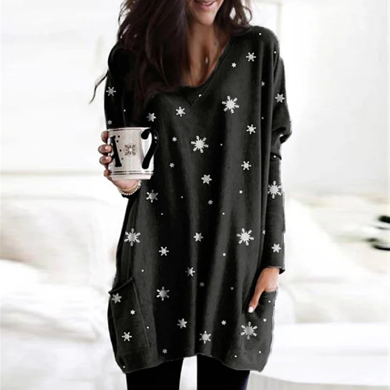 Женская осенне-зимняя Базовая футболка 5XL с V-образным вырезом и длинным рукавом