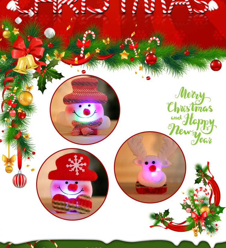 

LED Light Flashing Santa Claus bear deer Christmas snowman Cute Mini pin Brooch Sweater Lapel Pins Friends Gift