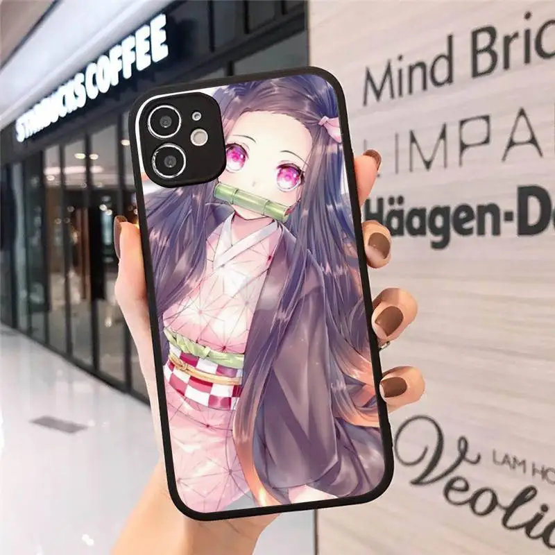 

Kamado Nezuko Kimetsu no Yaiba Demon Slayer Phone Case Matte Transparent for iPhone 7 8 11 12 s mini pro X XS XR MAX Plus cover