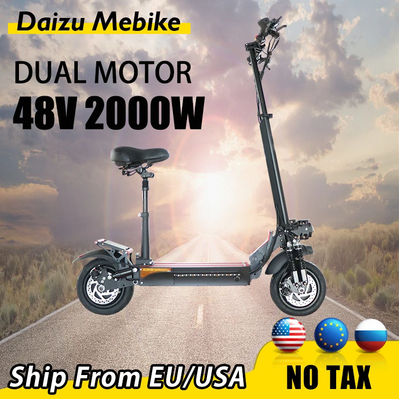 

No Vat Adult Electric Scooter With Seat 65KM/H Fast Speed Vacuum Tires Electronic Kick Escooter 48V 2000W patinete electrico
