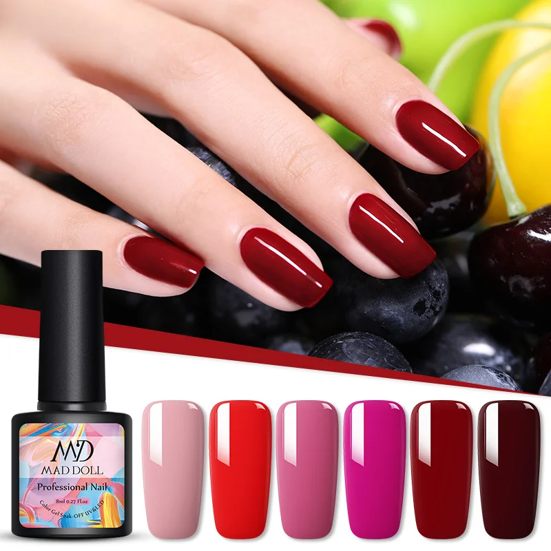 MAD DOLL 8 мл Гель лак для ногтей УФ светодиодная лампа отмачиваемый однократное