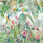 Самоклеящиеся обои для гостиной с изображением американского идиллического леса, попугая, черепахи, пальмы, листьев
