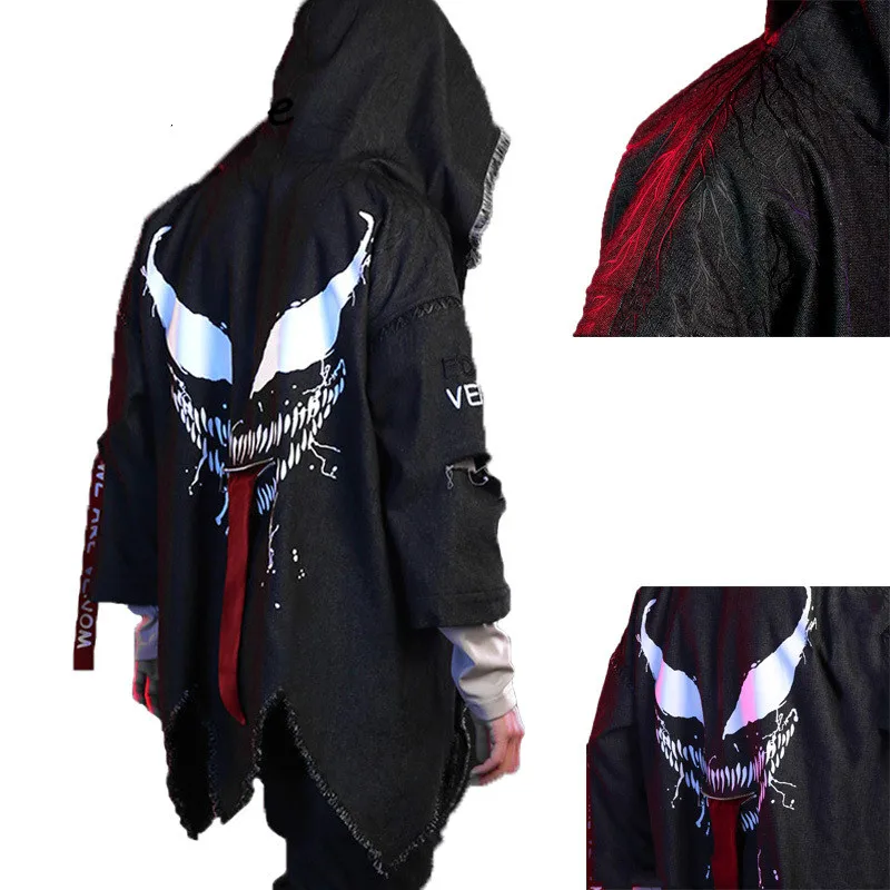 Костюм Venom мужской костюм паука толстовка с капюшоном уличная одежда на