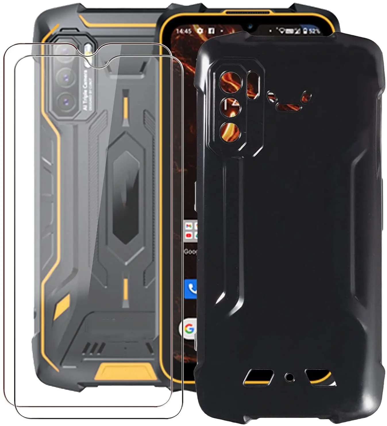 Стекло и силиконовый чехол 3 в 1 для Cubot KingKong 5 Pro протектор экрана из закаленного