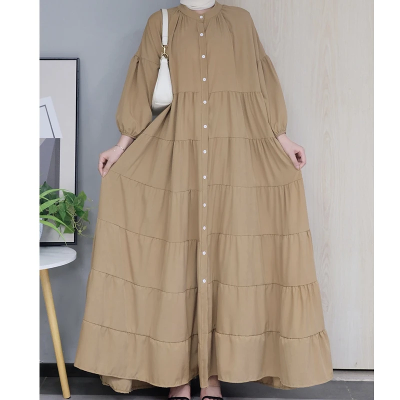 

Арабский халат Mandylandy, однотонная одежда с длинным рукавом, Исламская одежда, свободный халат, Турция, кафтан, женское мусульманское платье, ...