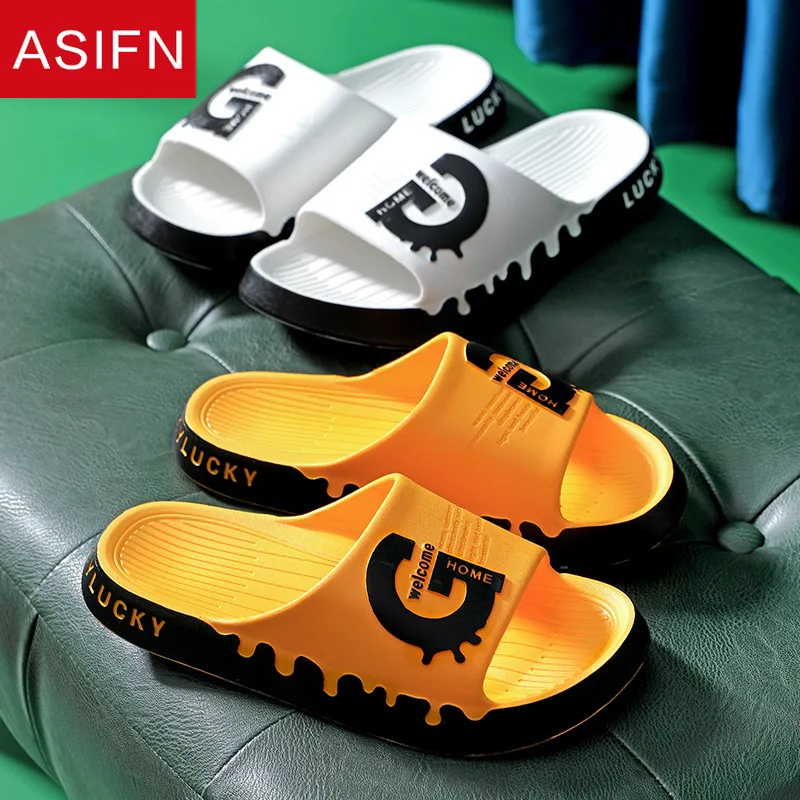 

ASIFN Flip Flops Men New Summer Big G Alphabet Luxury Sandals Man Women Outside Non-slip Casual Beach Shoes Couples Slippers