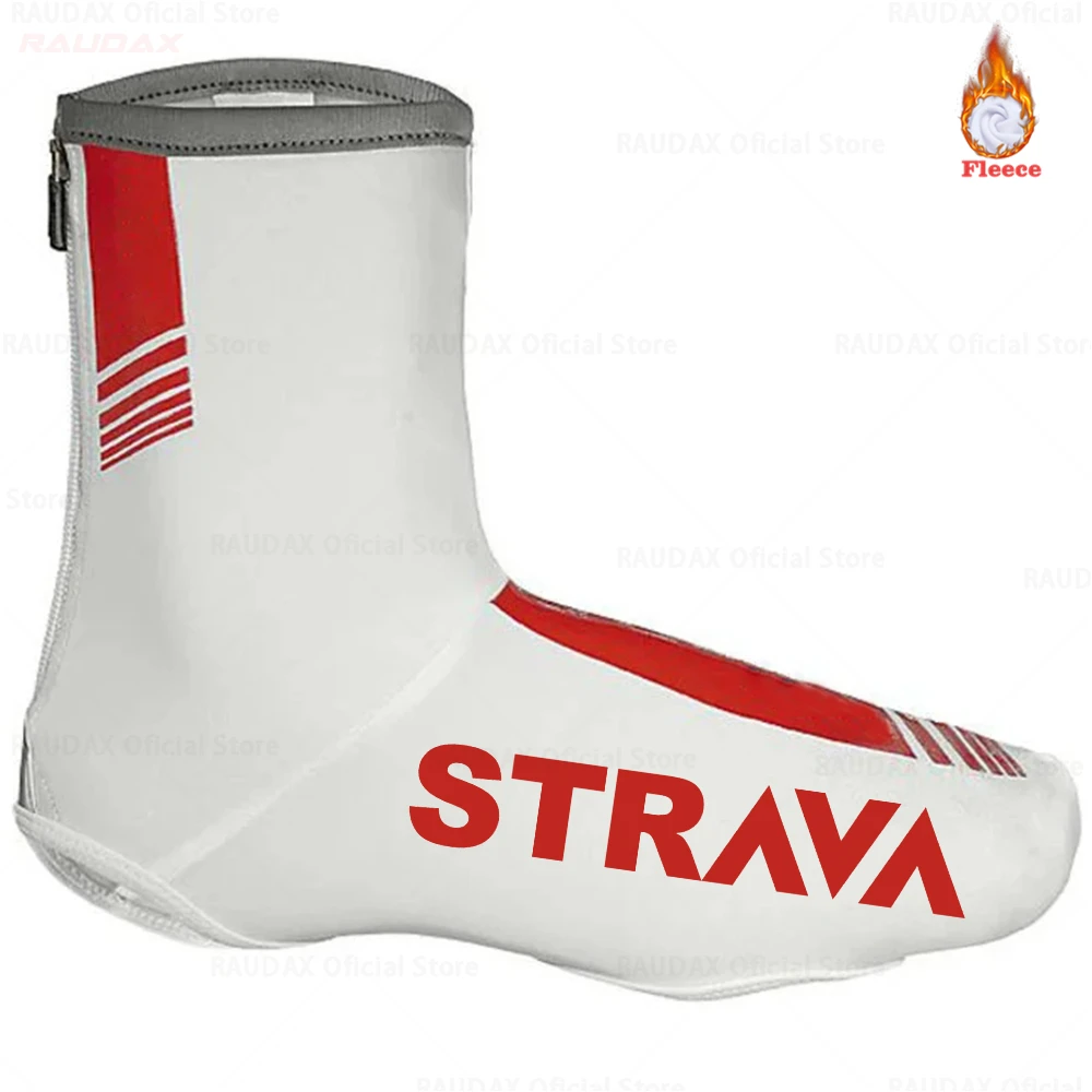 Зима 2021 флисовый чехол Strava для велосипедной обуви на молнии спортивной мужской