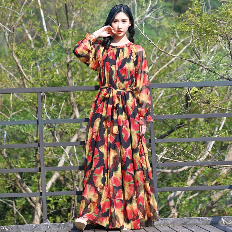 Модные подиумные платья с длинным рукавом Женские Элегантные вечерние