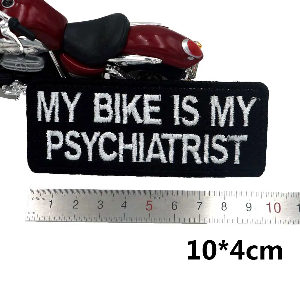 Мой Байкер-Мой психиатр бирка с именем утюгом на крючке подкладка панк вышитые
