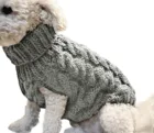 Зимняя вязаная одежда для собак, теплый джемпер, свитер для маленьких и крупных собак, верхняя одежда для питомца вязаная крючком ткань, джерси
