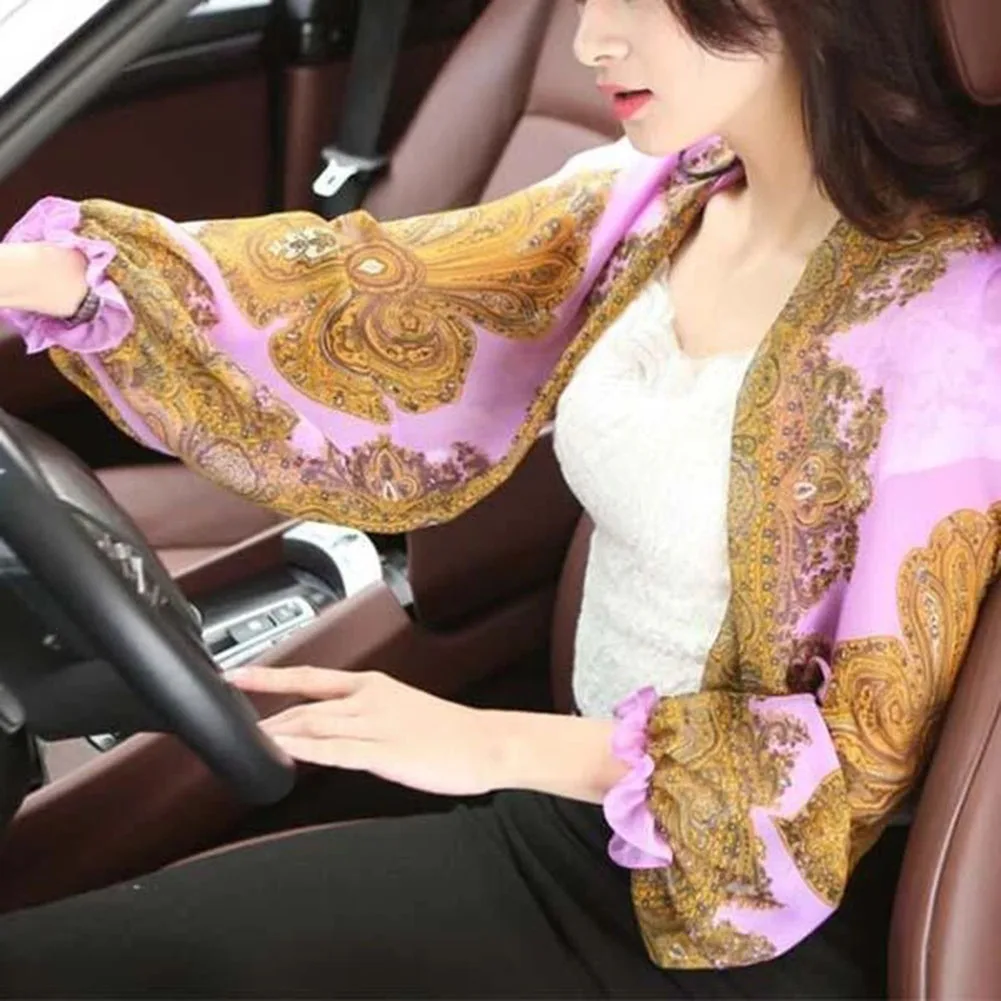 

Newly UV-proof Sleeve Shawl Breathable Sunproof Printed Women Sleeve Shawl for Oudtoor Riding Driving